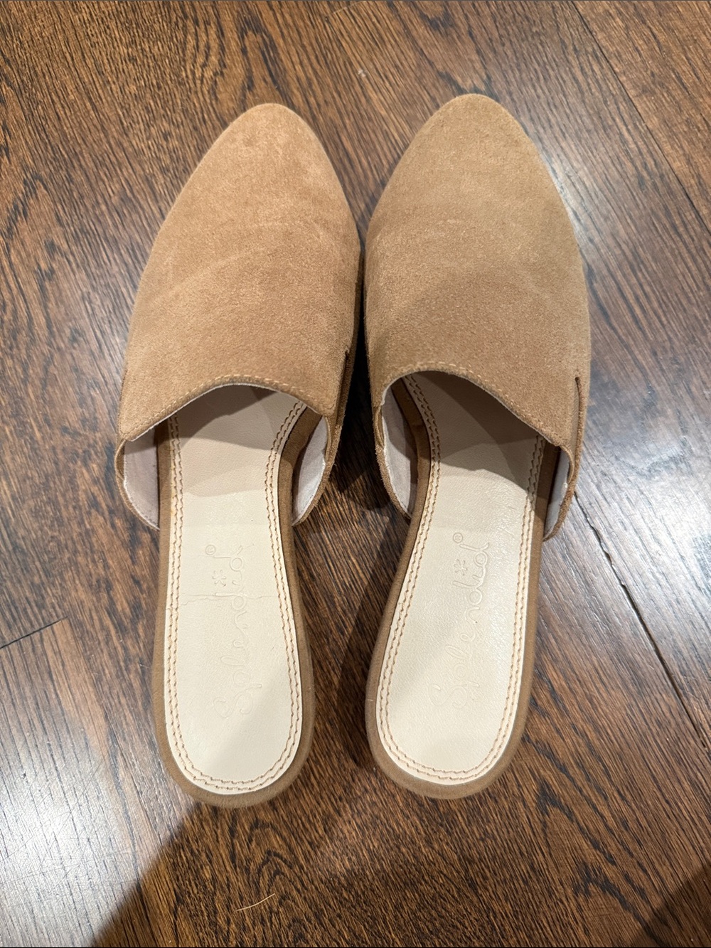 Splendid Camel Suede Slip-On Mules